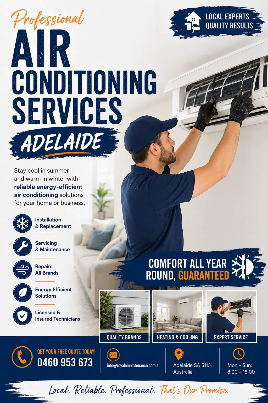 Air conditioning services in Adelaide by Royale Maintenance